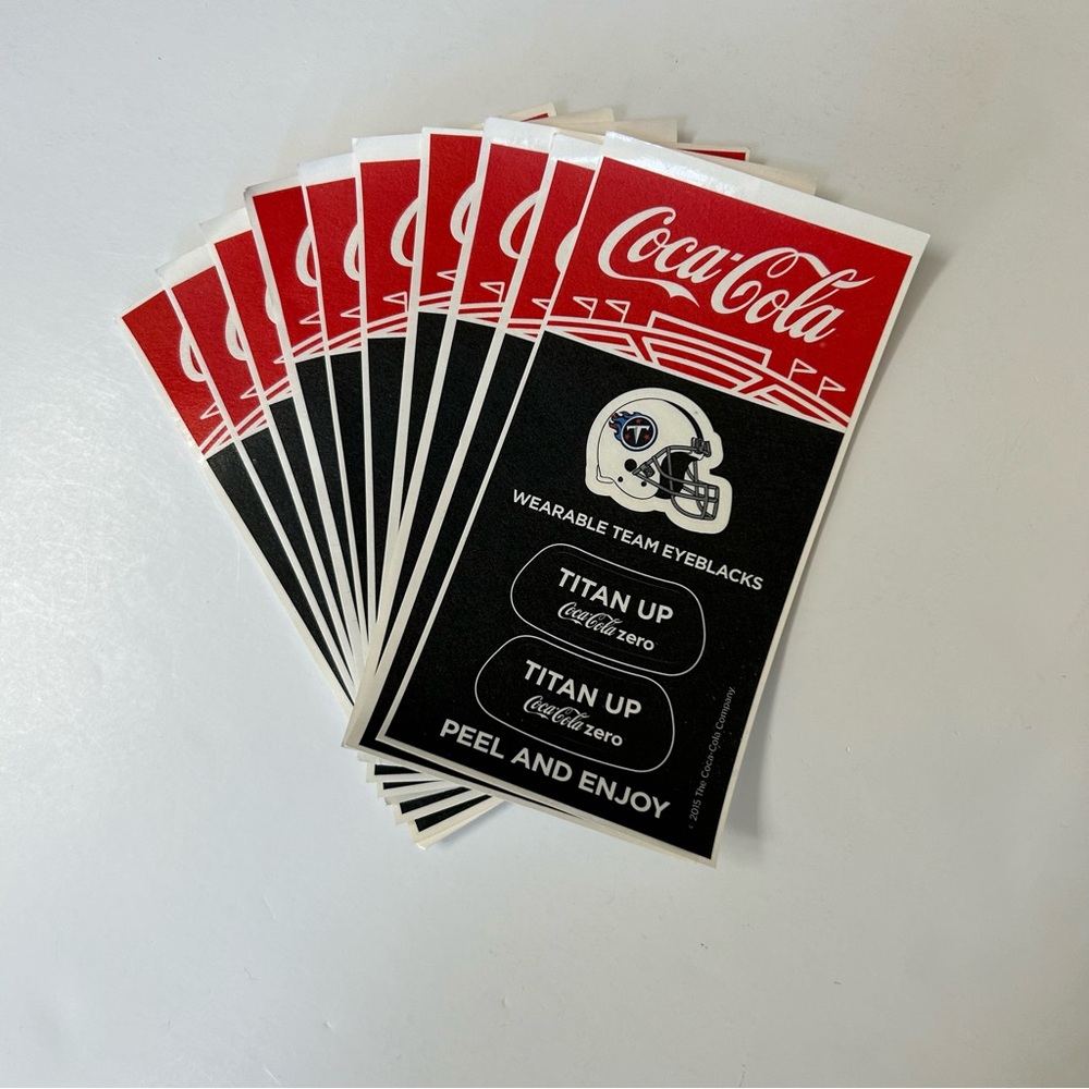 Tennessee Titans Wearable Team Eye Blacks Black Out Stickers (Lot 10 Sheet)